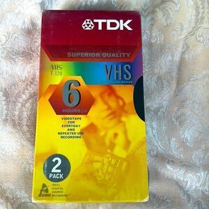 TDK vhs tapes new in wrapper. 6 hours recording capability